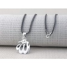 Takıhan Allah Yazılı Küçük Boy Parlak 925 Ayar Gümüş Kolye