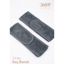 Dat35 2li Havlu Saç Bandı Cırt Bantlı Pamuklu Süper Soft Kadife Sporcu Spa Spor Yoga Makyaj Saç Kafa Bandı