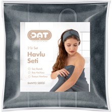 Dat35 3lü Havlu Seti Banyo Boy Havlusu Saç Havlusu Saç Bonesi Yumuşak Super Soft Doku Ekonomik Çeyiz Paket