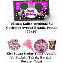 Minnie Mouse Afişli 24 Kişilik Doğum Günü Parti Malzemeleri Süsleri Seti L x st