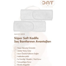 Dat35 2li Havlu Saç Bandı Cırt Bantlı Pamuklu Süper Soft Kadife Sporcu Spa Spor Yoga Makyaj Saç Kafa Bandı