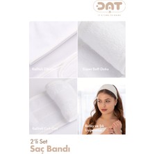 Dat35 2li Havlu Saç Bandı Cırt Bantlı Pamuklu Süper Soft Kadife Sporcu Spa Spor Yoga Makyaj Saç Kafa Bandı