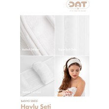 Dat35 3lü Havlu Seti Banyo Boy Havlusu Saç Havlusu Saç Bonesi Yumuşak Super Soft Doku Ekonomik Çeyiz Paket