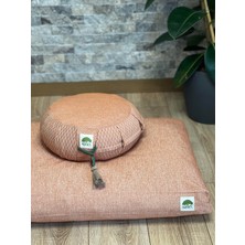 Haniel Lotus Meditasyon Minder Seti, Orange Zafu Zabuton Yoga Minderi, Ortası Düz
