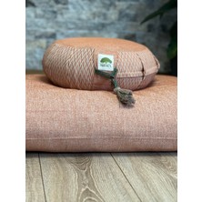 Haniel Lotus Meditasyon Minder Seti, Orange Zafu Zabuton Yoga Minderi, Ortası Düz