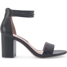 Nine West Nedov 3fx Siyah Kadın Topuklu Sandalet