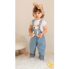 Lesmiel Kids Teddy Ayıcıklı Unisex Çocuk Kot Salopet
