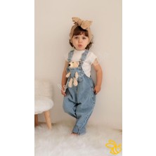 Lesmiel Kids Teddy Ayıcıklı Unisex Çocuk Kot Salopet