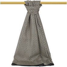 Bursa İpek Siyah Petek Desen Twill Ipek Şal