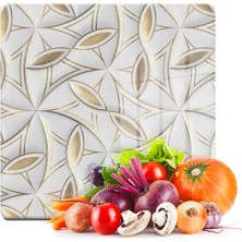 Decovetro Cam Kesme Tahtası Kare Gold Sarmaşık Desenli 30X30 cm