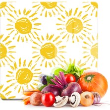 Decovetro Cam Kesme Tahtası Kare Güneş Desenli 30X30 cm