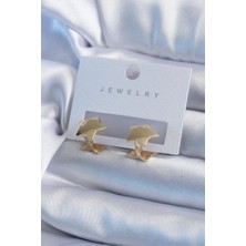 E-Bijuteri Gold Renk Yıldız Model Pirinç Kadın Küpe