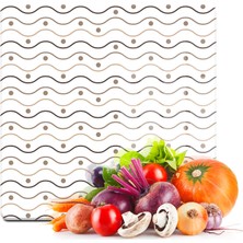 Decovetro Cam Kesme Tahtası Kare Dalgalı Nokta Desenli 30X30 cm