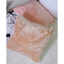 Savana Peluş Kırlent Kılıfı Fermuarlı Sırt Kısmı Krep Kumaş