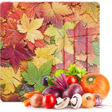 Decovetro Cam Kesme Tahtası Kare Sonbahar Yaprak Desenli 30X30 cm