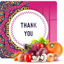 Decovetro Cam Kesme Tahtası Kare Thank You Desenli 30X30 cm