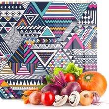 Decovetro Cam Kesme Tahtası Kare Karışık Üçgen Desenli 30X30 cm