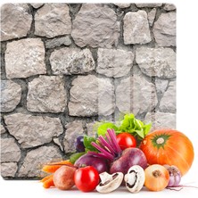 Decovetro Cam Kesme Tahtası Kare Taş Duvar Desenli 30X30 cm