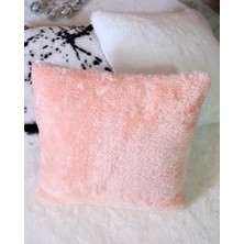 Savana Peluş Kırlent Kılıfı Fermuarlı Sırt Kısmı Krep Kumaş