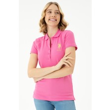 U.S. Polo Assn. Kadın Pembe Basic Polo Yaka Tişört 50262700-VR041