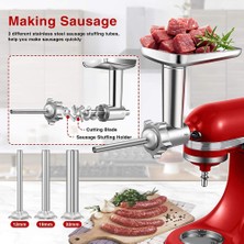 Passing Kitchenaid Stand Mikserleri Için 1 Takım Metal Gıda Öğütücü Aparatı, Kıyma Aparatı Dahildir (Yurt Dışından)