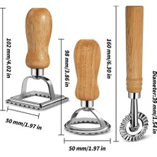 Passing Mantı Makarna Kesici Seti, Mantı, Makarna, Köfte Lazanya, Pierogi Için Ahşap Saplı Mantı Damga Makinesi (Yurt Dışından)