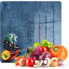 Decovetro Cam Kesme Tahtası Kare Sebze Desenli 30X30 cm