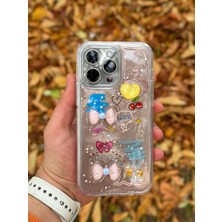 SPHONE Apple iPhone 15 Pro Max Kılıf 3D Kabartmalı Emoji Ayıcık Kalp Kelebek Rıch Gırl Yazılı Cool Kreasyon Kılıf