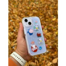 SPHONE Apple iPhone 13 Kılıf 3D Kabartmalı Emoji Ayıcık Kalp Kelebek Rıch Gırl Yazılı Cool Kreasyon Kılıf