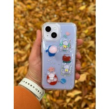 SPHONE Apple iPhone 14 Kılıf 3D Kabartmalı Emoji Ayıcık Kalp Kelebek Rıch Gırl Yazılı Cool Kreasyon Kılıf