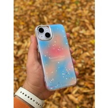 SPHONE Apple iPhone 14 Kılıf Summer Time Kış Kreasyonu Simli Yıldızlı Işıltı Ombre Renk Geçişli Hologram