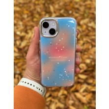 SPHONE Apple iPhone 14 Kılıf Summer Time Kış Kreasyonu Simli Yıldızlı Işıltı Ombre Renk Geçişli Hologram