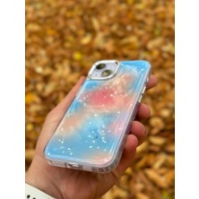 SPHONE Apple iPhone 14 Kılıf Summer Time Kış Kreasyonu Simli Yıldızlı Işıltı Ombre Renk Geçişli Hologram