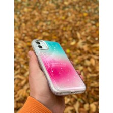 SPHONE Apple iPhone 11 Kılıf Summer Time Kış Kreasyonu Simli Yıldızlı Işıltı Ombre Renk Geçişli Hologram