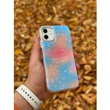 SPHONE Apple iPhone 11 Kılıf Summer Time Kış Kreasyonu Simli Yıldızlı Işıltı Ombre Renk Geçişli Hologram