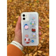 SPHONE Apple iPhone 11 Kılıf 3D Kabartmalı Emoji Ayıcık Kalp Kelebek Rıch Gırl Yazılı Cool Aşko Kreasyon