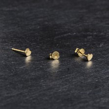 goldkupe 14 Ayar Altın Minik Kalp Küpe 0,58 gr