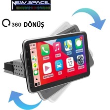 New Space Audıo 360-CM 360 Derece Dönebilen Android Ekran-4ç-Carplay-2+32-Rds-Ips-Her Model Araca Uygun