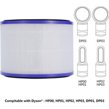 Passing Dyson Pure Sıcak + Soğuk Bağlantı Için 2 Paket Yedek Hepa Filtre HP00 HP01 HP02 HP03 DP01 Hepa Hava Temizleme Filtresi (Yurt Dışından)