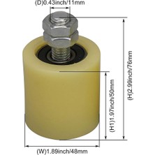 Passing Adet 48X50MM Sarı Gümüş Naylon Çelik Düz Makaralı Rulman Kılavuz Tekerlek 6201 M12 Vida Elektrikli Kapı Sürgülü Kapı (Yurt Dışından)