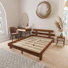 Renazzo Mobilya Damla Model Ceviz Renk Çam Ahşap Karyola