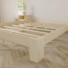 Renazzo Mobilya Soft Model Doğal Çam Ahşap Karyola