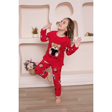 Kapidex Kapitex Kız Çocuk Polar Pijama Takım 4938 Kırmızı