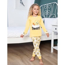 Kapidex Kapitex Kız Çocuk Pijama Takım 6017 Sarı