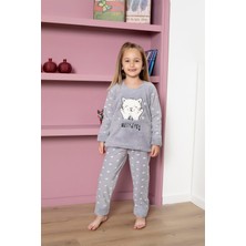 Kapidex Kapitex Kız Çocuk Polar Pijama Takım 4962 Gri