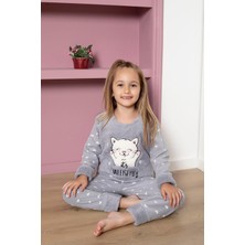 Kapidex Kapitex Kız Çocuk Polar Pijama Takım 4962 Gri