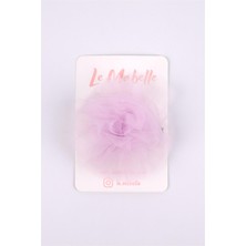 Le Mabelle Lila  Tül Çiçek Kız Çocuk Klips Toka