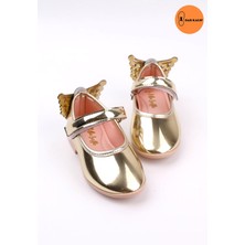 Le Mabelle Altın  Topuğu Kelebekli Kız Çocuk Ayakkabı