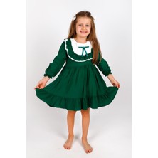 Le Mabelle Yeşil  Vintage Kız Çocuk Elbise - Silvia