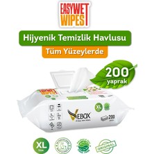 Vebox Easy Wet Wipes Yüzey Temizleme Havlusu (200 Yaprak)